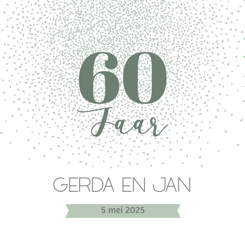 Jubileumkaart voor 60 jaar met confetti